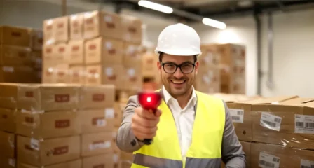 man with barcode scanner